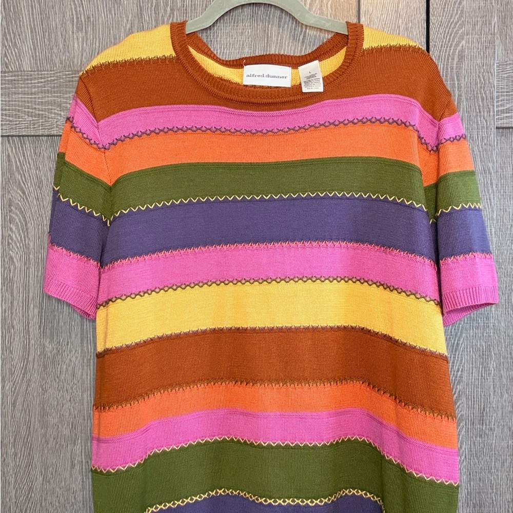Alfred Dunner Colorful Striped Knit Top